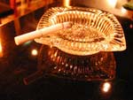 restaurant smoke from a cigarette ashtray